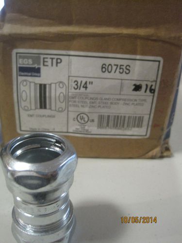 Egs 3/4&#034; emt coupling steel zinc plated 6075s lot of 16 items for sale
