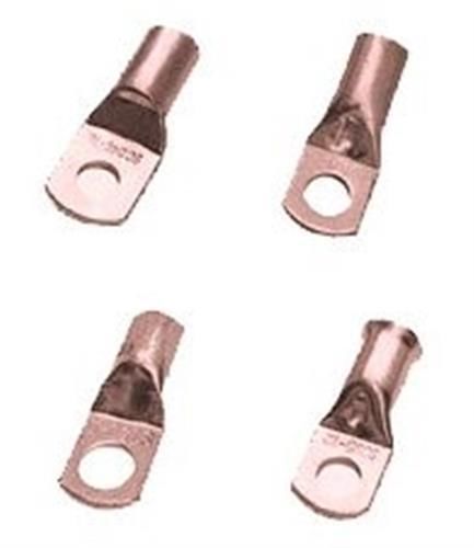Crimp/Solder Lug, 1/4&#034; Stud, Tinned Copper, 4 AWG, Qty 1