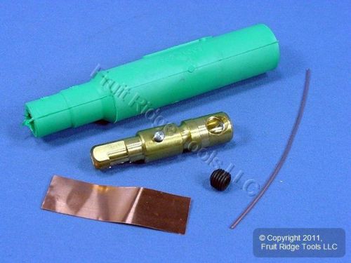 Leviton green ect 15 series detachable male cam plug 125a 600v set screw 15d21-g for sale