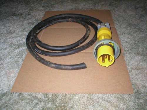 Hubbell 320p4w  20 amp 125 volts ac plug cap and cord used  waterproof for sale
