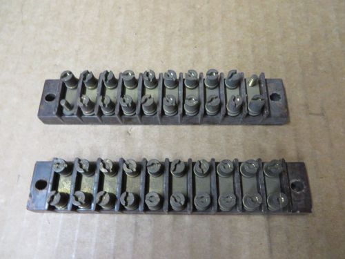 terminal strip connector 10 GANG group of 2 UNUSED - NEW OLD STOCK - VINTAGE-