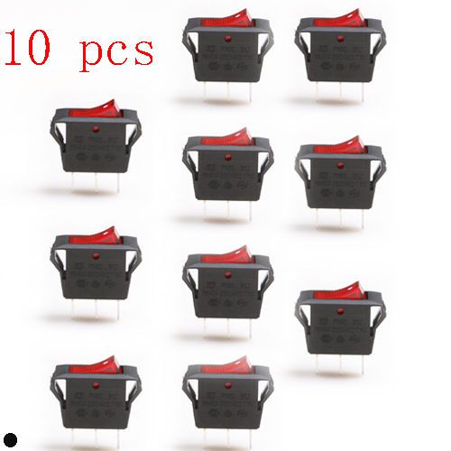 10pcs tranches red light 16a/20a 250v/125v rocker toggle power waveform switch for sale