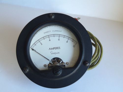 SK-525-9 0-10 SIMPSON DIRECT CURRENT PANEL AMPERES METER -PK# 032