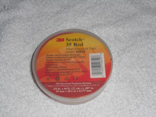 3M SCOTCH 35 RED VINYL ELECTRICAL TAPE  3/4&#034; X 66FT.  NEW