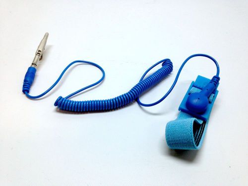 NEW Anti Static Antistatic ESD Adjustable Wrist Strap Band Blue + 4FT Cord