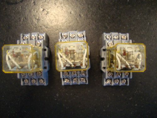 LOT of 3 Idec Relays w/ base socket RH3B-UL SH3B-05 *other types available too*
