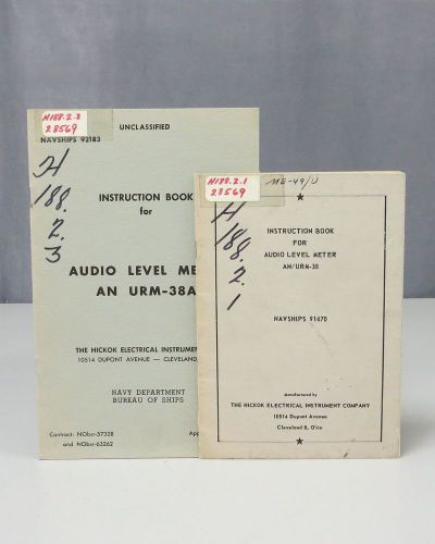 Hickok Audio Level Meter AN/URM-38 &amp; AN/URM-38A Instruction Books