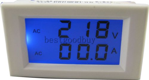 AC 80-300V/50A 2 display digital voltmeter ammeter voltage Current panel meter