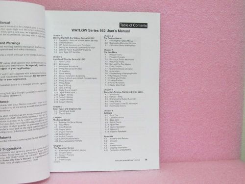Watlow manual 981, 982, 983, 984 ramping controller user&#039;s manual (11/99) for sale