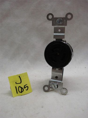 Leviton Single Locking Receptacle,  Lot of 2,  125 Volt, 15 Amp, 2 Pole,  3 Wire