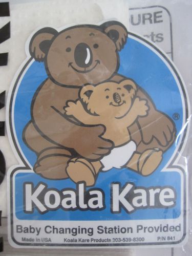 Koala kare baby changing station operator kit, bed liners, bathroom door label for sale