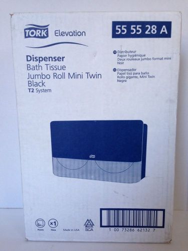 Tork Elevation Black Jumbo Roll Mini Twin Bath Tissue Dispenser 55 55 28 A