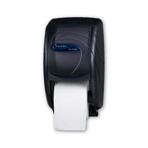 San Jamar R3590TBK Black Pearl Duett Standard Bath Tissue Dispenser