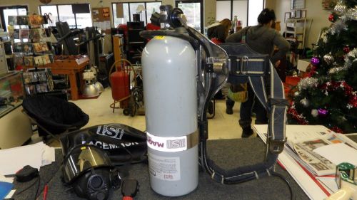 Firefighter isi tank harness gauges mask air set up firemen life saving, vgc (2) for sale