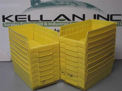 Akro-mills 30-130  yellow plastic shelf bins / id 10.5&#034;l x 6&#034;w x 4&#034;h qty 17 for sale