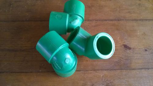 Nibco CHEM-AIRE 1&#034; Elbow 90 Coupling Socket  CF00220 Green Sch 80  Fitting