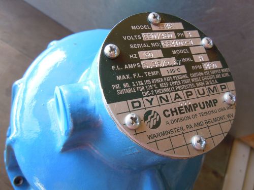 CRANE CHEMPUMP 884E Canned Pump Dynapump TEIKOKU 800 Series Sealless Goulds  NEW