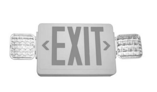 QTY 4 Barron Exitronix VLED-U-WH-EL90 LED Combo Red Exit Sign w/ Battery
