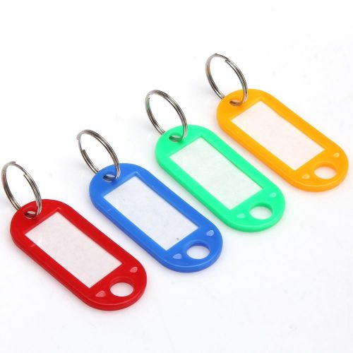 50pc plastic  assorted color keychain key cap tags id label name tags split ring for sale