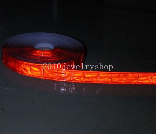 Gloss Pvc Red Safety Reflective Tape Sew On Material Width: 25mm(1&#034;)