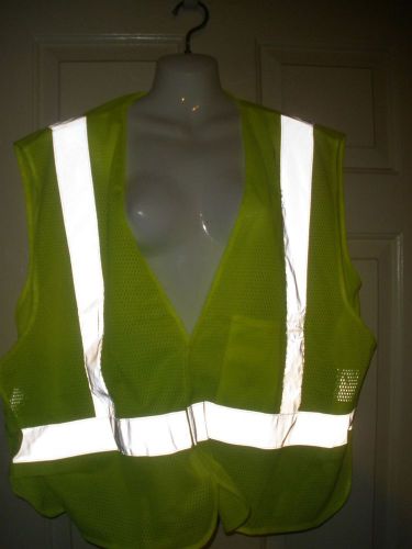 Reflective safety vest yellow 2&#034; strips construction traffic halloween costume for sale