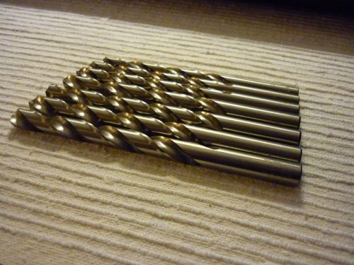 7 new drill bits jobber length, hss. size 9/32&#039; to 3/8&#034;, ptd usa, bright finish for sale