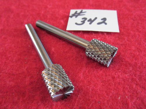 2  u.s.a. solid  carbide burrs,  diamond tooth pattern,  1/4&#034; shank  {342} for sale