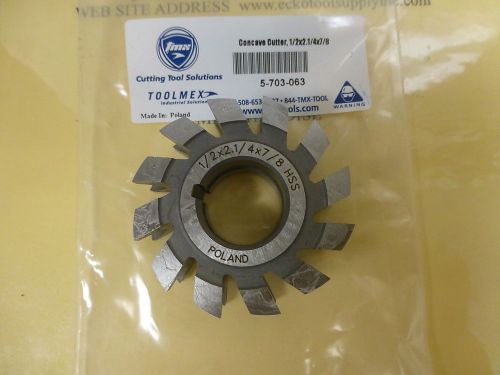 CONCAVE MILLING CUTTER 1/2&#034; CIRCLE DIAMx2-1/4&#034; ODx7/8&#034;HOLE HIGH SPEED NEW $58.65