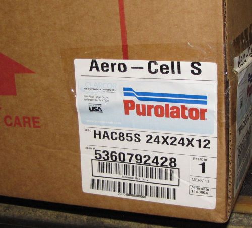18 Purolator® Cartridge Filter 24 x 24 x 12 Aero-Cell S HAC85S