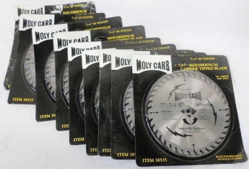 Lot of 9 Moly Carb (Harbor Freight) 7&#034; Saw Blades #38535 NOS