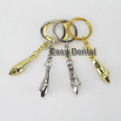 4pcs Cuspid Shaped Canine Tooth Keychain Dentist Dental Lab Clinic Great Gift