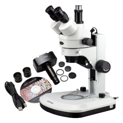 3.5x-90x track stereo microscope w led lights + 10mp camera win &amp; mac for sale