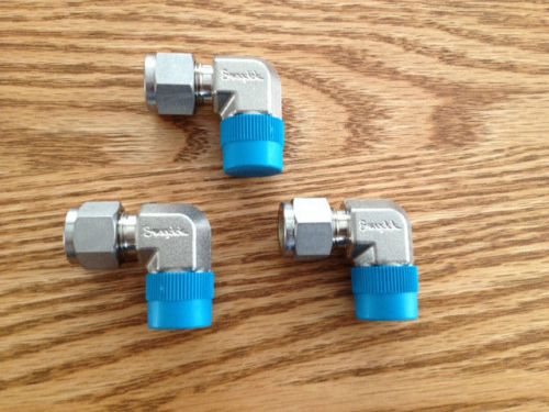 3 new  swagelok ss-600-2-6 3/8&#034; tube x 3/8&#034; male npt 90 degree elbow ! for sale