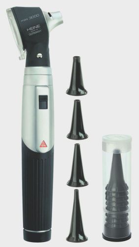 Heine mini 3000 otoscope with 10 disposable &amp; 4 reusable tips d-001.70.220 for sale
