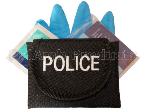 Embroidered POLICE Glove Pouch inc CPR KIT for Officer, Cop, Constable, PCSO 999