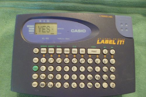 Casio Label It Label Maker Model KL-60 Portable EZ Label Printer Keyboard USED