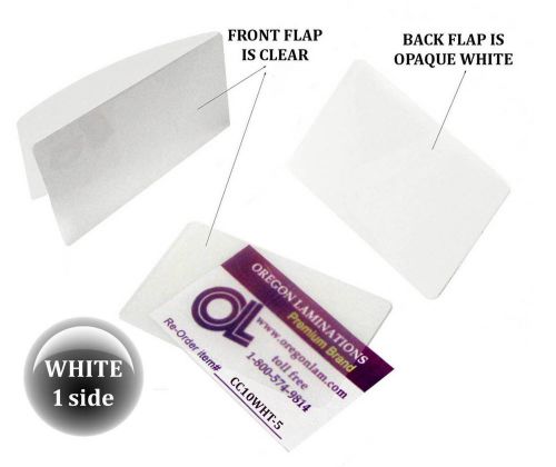 Qty 500 white/clear credit cards size colored laminating pouches 2-1/8&#034; x 3-3/8&#034; for sale