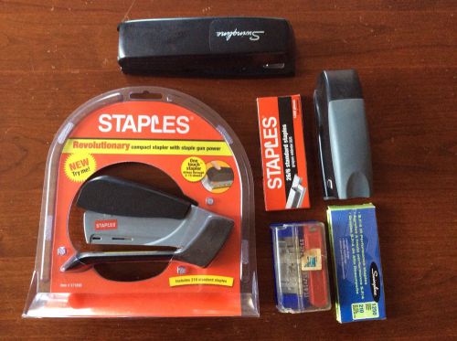 Free Ship, Lot of 4  Staplers, 3 used,All Work