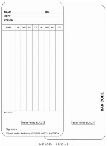 Isgus Perfect 2030 Time Clocks | Time Card Template Box of 1000