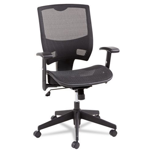 Alera Epoch Series All Mesh Multifunction Mid-Back Chair, Black - ALEEP4218