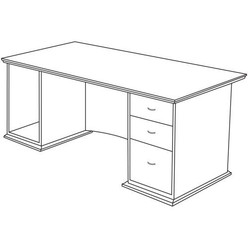 LLR90015 Single Pedestal Desk, Right Ped, 66&#034;x30&#034;x29&#034;, Honey Cherry