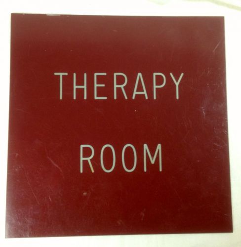 THERAPY ROOM OFFICE HOME DESK DOOR SIGN NAME PLATE PLAQUE FURNITURE USED MAROON