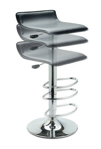 Stool Winsome Spectrum Airlift ABS Swivel Faux Leather Seat Shop New Black/Metal
