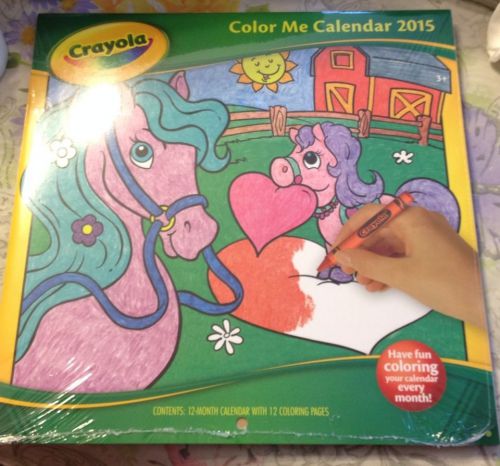 Crayola Color Me Calendar 2015 New &amp; Sealed Calendar 12 Month Wall