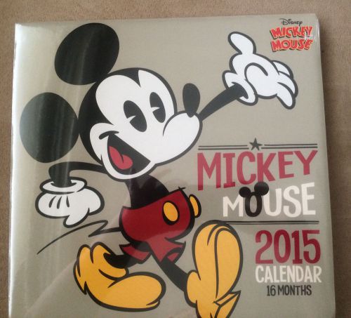 2015 MICKEY MOUSE 16-Month Disney Wall Calendar NEW SEALED Minnie Donald Pluto