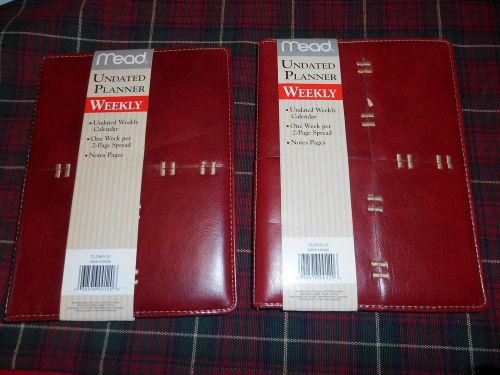 Mead LOT OF 2 Undated Planner Organizer Weekly Calendar  Notepad Simple Easy Use