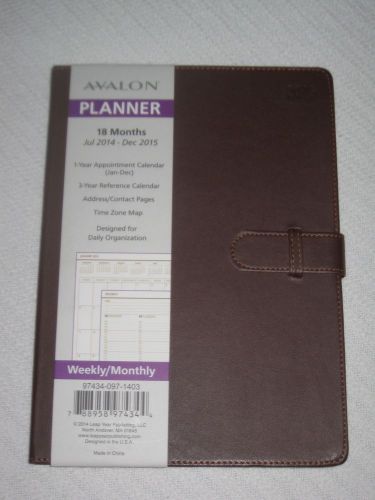 CALENDAR PLANNER BROWN 2015 AVALON MONTH LEATHER FAUX DAILY WEEKLY ORGANIZER!!!!