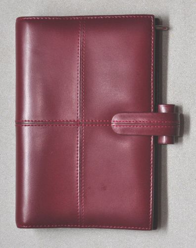 Filofax personal cross maroon  italian  leather planner for sale