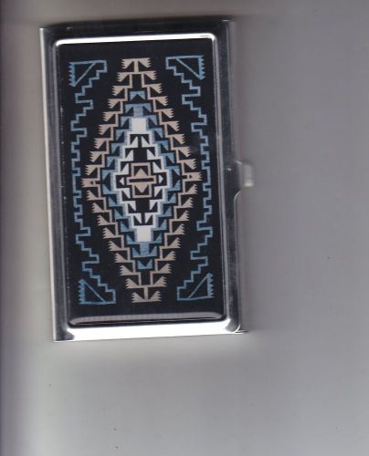 Retro Southwestern Navajo Aztec Black Business Card Holder Credit Card Case!