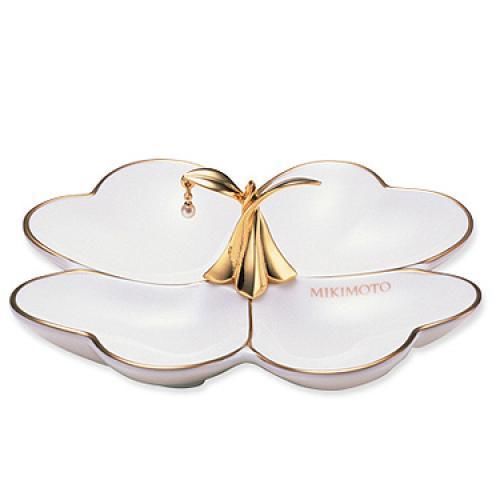MIKIMOTO International pearl jewelry Tray cloverleaf from Japan K117 6969